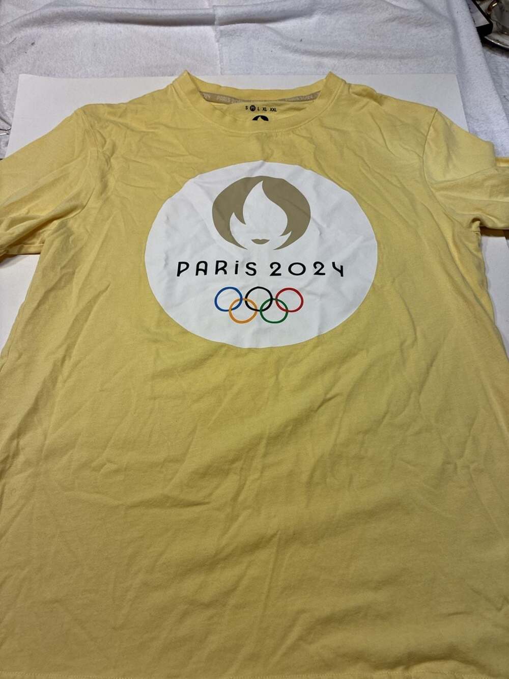 Paris 2024 Olympic Games Official Licensed Unisex Cotton T-Shirt - Yellow